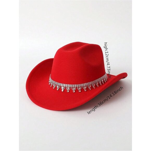 Women\'s Sequin Fedora Cowboy Hat Wide Brim Boho Western Cowgirl Accessories